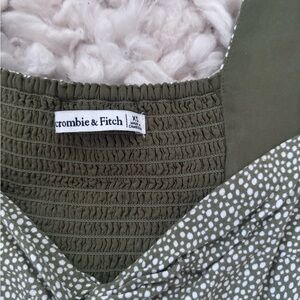 Abercrombie & Fitch Olive Green Smocked Dress